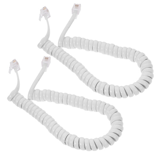 Witte telefoonkabel voor vaste telefoon (2 stuks)
