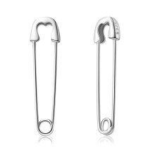 Punk Safety Pin Earrings 925 Sterling Silver