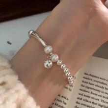 Faux Pearl Bracelet Alloy Bead Pendant Jewelry for Women