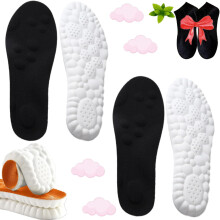 Steppers Insoles for Men & Women, 2 Pairs Breathable Memory Foam Orthopedic Insoles with Arch Support & Massage Cushion (Black)