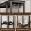 Bar Table Set with Storage Shelves Black 3-Piece 2