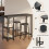 Bar Table Set with Storage Shelves Black 3-Piece 4
