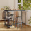 Bar Table Set with Storage Shelves Black 3-Piece 6