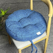 Runda stolsdynor enfärgade blå 40 x 10 cm 2-pack