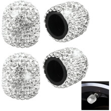 Rhinestone Valve Stem Caps Universal Fit 4-Piece