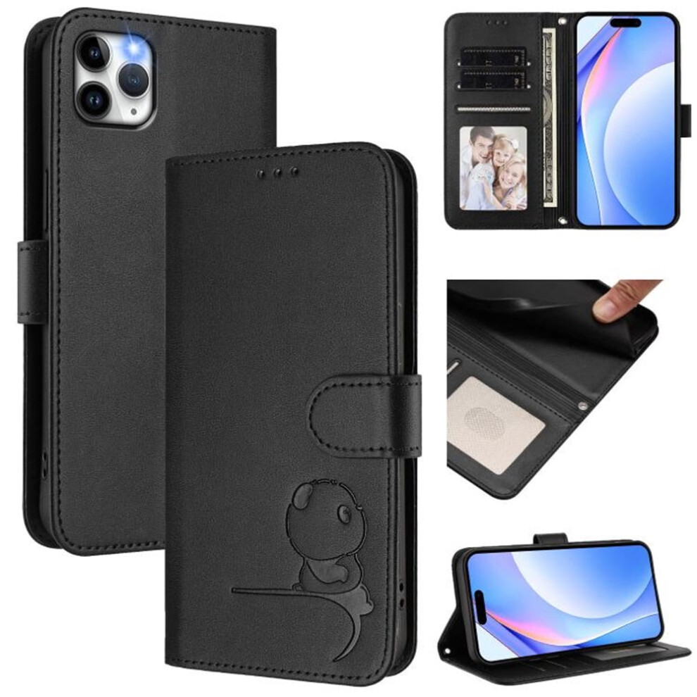 Panda Embossed Leather Iphone 11 Pro Max Case Black 968604648281