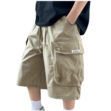 Boys Shorts Kids High Waisted Cargo Shorts Summer Casual Shorts with Pockets Khaki 9-10 Years