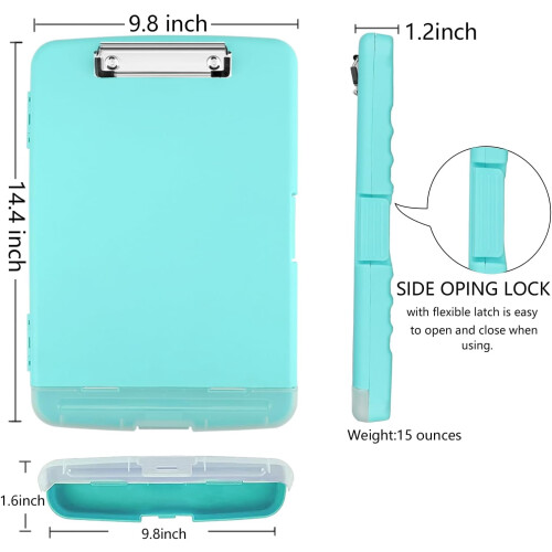 Clipboard 8.5"x11" with storage pen holder side opening 1