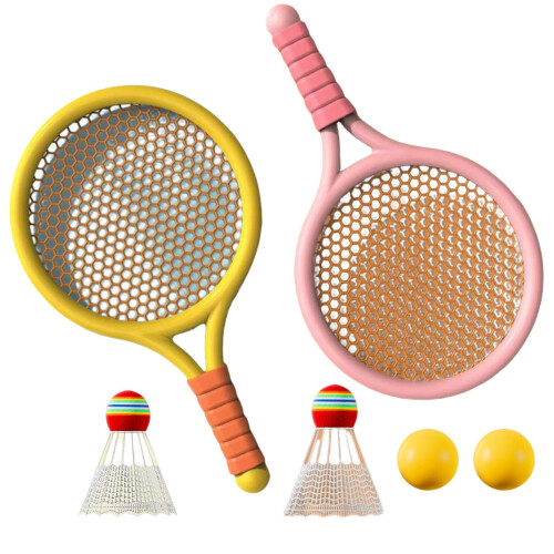Red Kids' Badminton Racket Set with Accessories 1 Kit