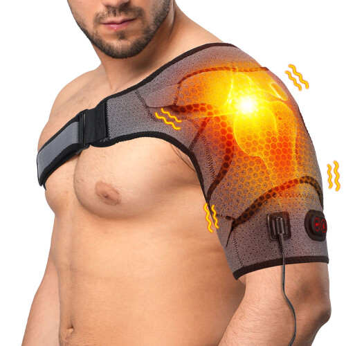 Shoulder Heating Pad Electric Heating Brace 3 Speed Gray L