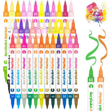 Acrylic Paint Pens Dual Brush Tip 72 Colors 36 Pcs