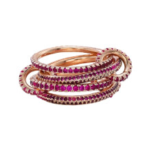 Women's Mixed Metal Stacking Rings with Rose Gold Finish