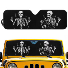 Skull Print Windshield Sunshade for Jeep Wrangler JL JLU