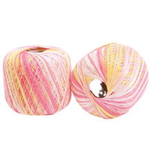 2 Rolls Fine Cotton Yarn Segmental Dyed Silk Thread for Crochet and Knitting Projects Type 7