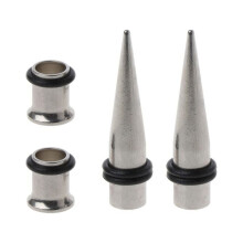 316L Steel Ear Tapers and Tunnels Kit 7mm 2 Pairs with