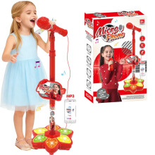 Kids Karaoke Microphone with Adjustable Stand 100cm LED