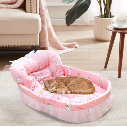 Pink Pet Bed for Small Medium Dogs and Cats Washable Soft