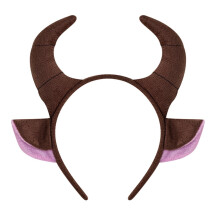 Cartoon Cow Horn Headband Soft Elastic Fabric for All Ages