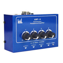 ICKB AMP- I4 Amplificador de Fone de Ouvido Profissional 4 Botões de Controle Independentes Entrada Mista de 2 Vias para Monitoramento de Várias