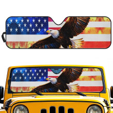 Bald Eagle US Flag Windshield Sunshade for Jeep Wrangler TJ
