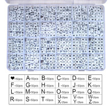 Alphabet-Buchstabenperlen für die Schmuckherstellung, 1200 Stück