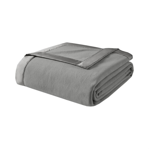 True North Solid Micro Fleece Blanket Grey TN51-0479