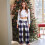 Γυναικείο καρό αθλητικό παντελόνι με κορδόνι, μωβ XXXL 5