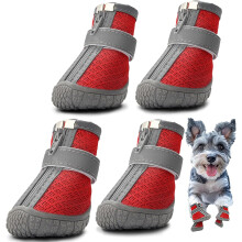 Small Dog Shoes Adjustable Paw Protectors 4 Pairs