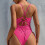 Women's One-Piece Bathing Suit Hot Pink M 7