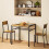 Dining Set for 2 Wooden Retro Table and Chairs 4