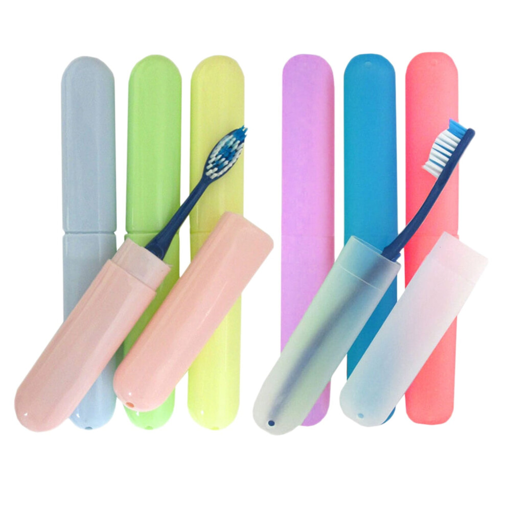 Travel Toothbrush Case Set Of 8 Portable Plastic Holder 971050505244