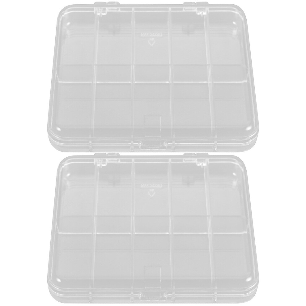 Plastic Storage Container With 8-Compartment Divider 2 Pcs 975221506504