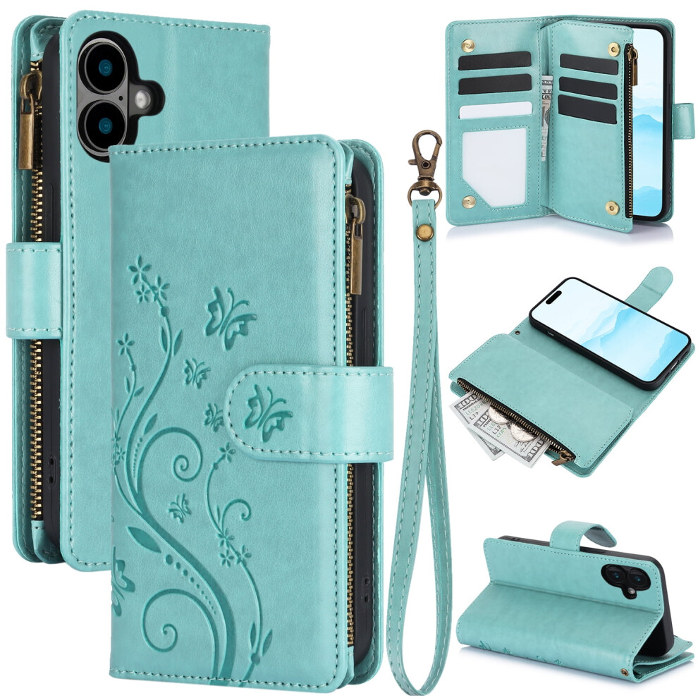 Iphone 16 Wallet Case Â Embossed Butterfly Pu Leather 971050504421