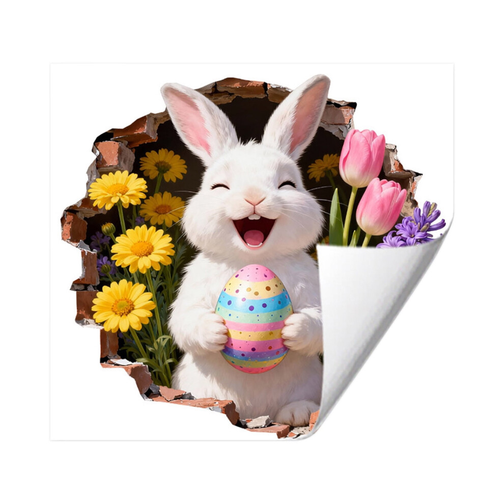 Easter Rabbit Wall Decals 3D Self-Adhesive Bunnies 12 Pcs 971050508009