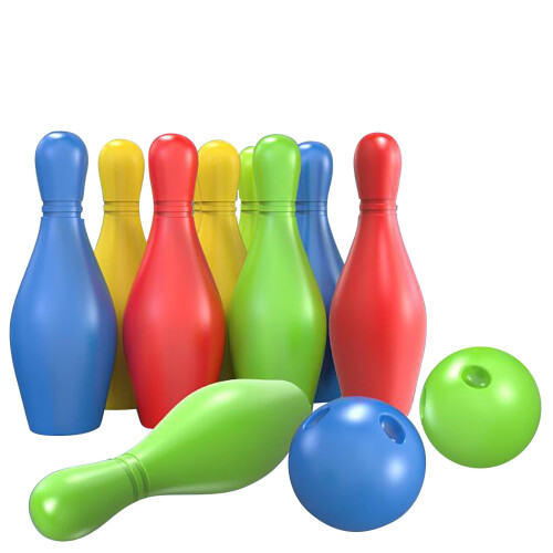 Mini Bowling Set Kids Plastic 10 Pins 2 Balls