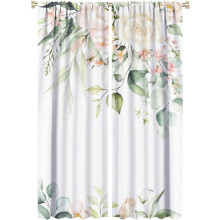 Floral Watercolor Leaf Curtains Blackout Rod Pocket 42x63in