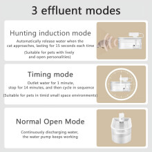 Fuente de agua automática para gatos fabricada en material ABS, con carga inductiva inalámbrica y funcionamiento ultrasilencioso.