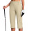 Women's Elastic Bermuda Shorts Beige M 3