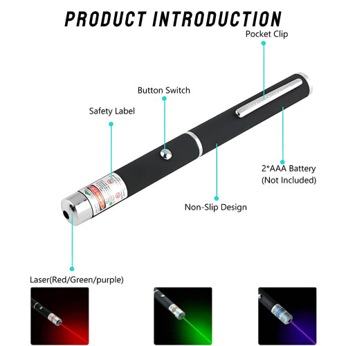 Krachtige laserpointer met metalen behuizing, model 1 1