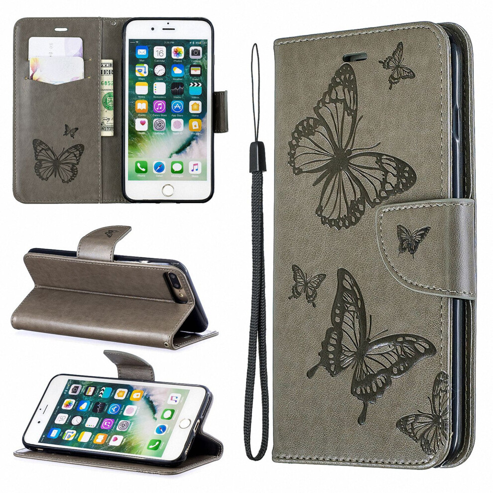 Butterfly Embroidered Pu Leather Wallet Case For Iphone 7 959110522998