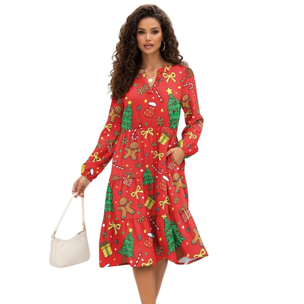 Gingerbread Man Long Sleeve Midi Dress For Women S 975221508935
