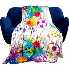 Couverture douce en flanelle pour le football, 101,6 cm x 127 cm