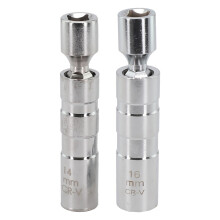 2pcs Plug Socket Wrench Adapter 14mm16mm Universal Joint with Magnetic Flexible Socket Wall 3 8 Drive Car Repair Tools Sliver