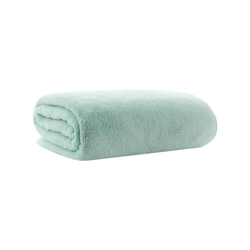 Serviette de bain en velours corail vert 70 x 140 cm
