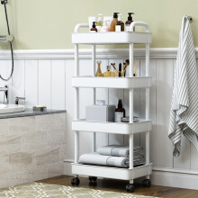 Étagère d'angle de salle de bain étanche à 4 niveaux et amovible