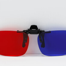 Red Blue 3D Clip-On Glasses for TV Cinema DVD Home Viewing