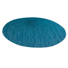 Ovale PVC placemat met bamboestructuur, blauwbeige, 2 stuks