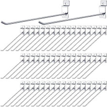 Crochets pour panneaux à lattes en métal argenté, 100 pièces, 25 cm (10 pouces)