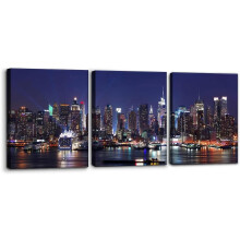 NYC Skyline Canvas Art Set 3-Piece 12x16 Inch