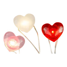 Valentines Day Decor - 10Ft 30 Led Heart String Lights, Battery Operated With Timer, Romantic Lights For Indoor Outdoor Decorations